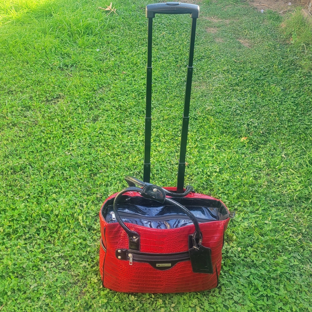 CABRELLI & Co Noir Rouge Black & Red Carry-on Wheeled Executive Brief Case